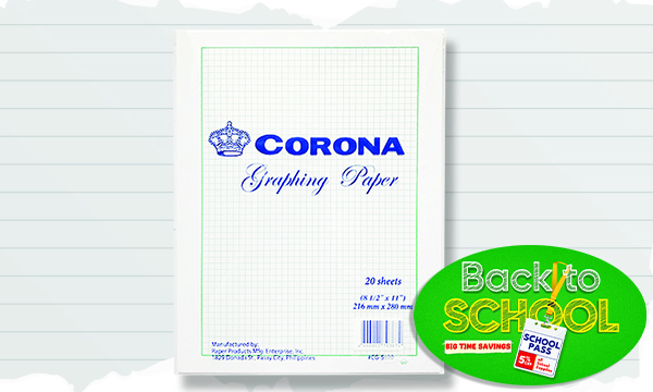CORONA GRAPHING PAPER LETTER 20S (WAS PHP 40.75)