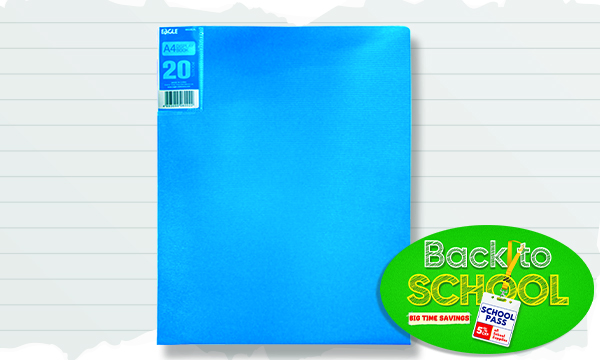 EAGLE CLEARBOOK 20PKT 9002AK A4 BLUE (WAS PHP 65.00)