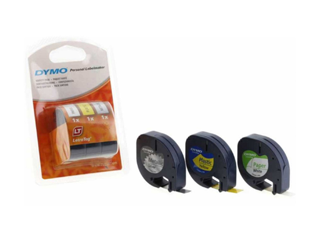 Dymo LetraTag Tape 12mmx4m Metallic Silver