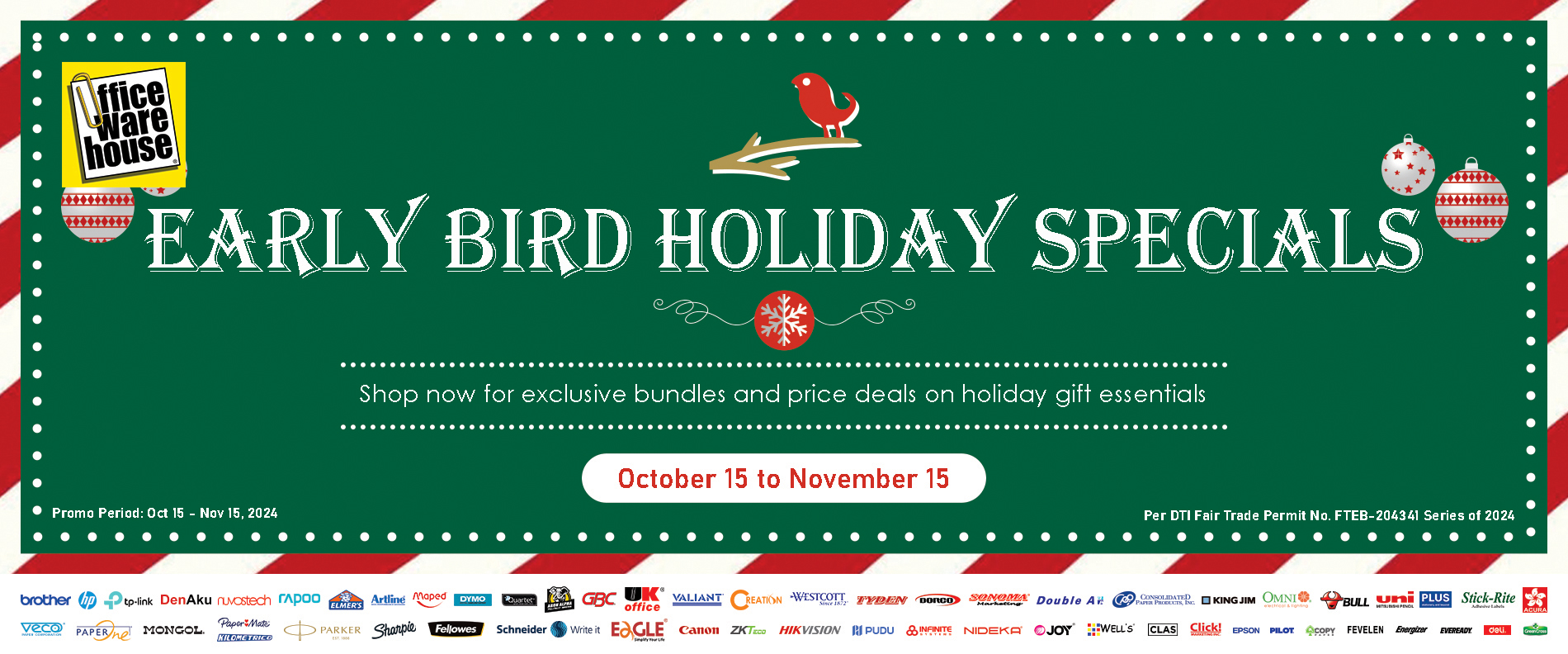 EARLY BIRD HOLIDAY SPECIALS