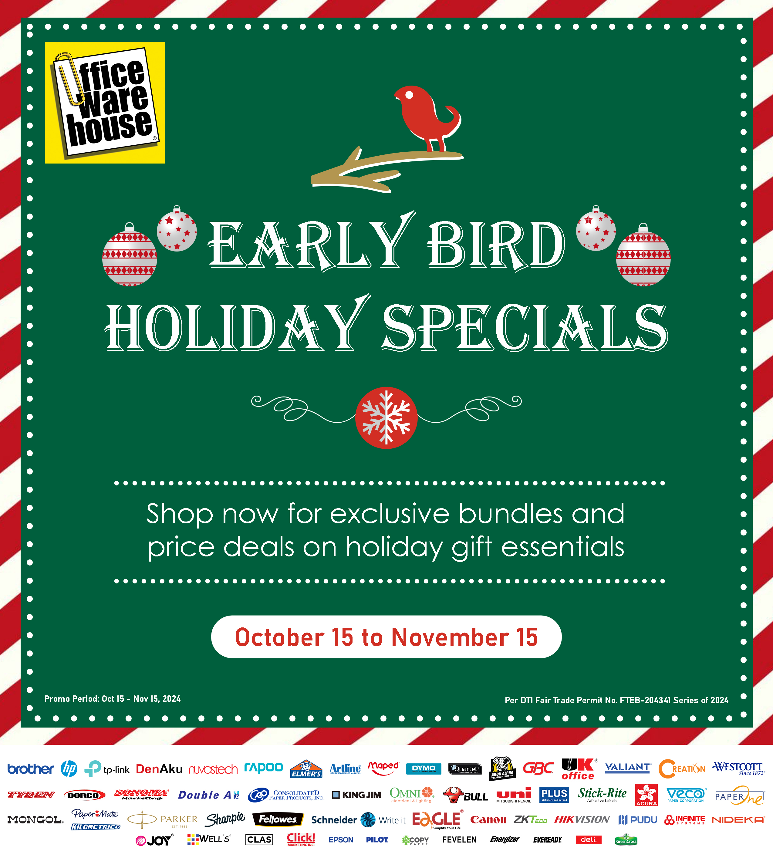 EARLY BIRD HOLIDAY SPECIALS